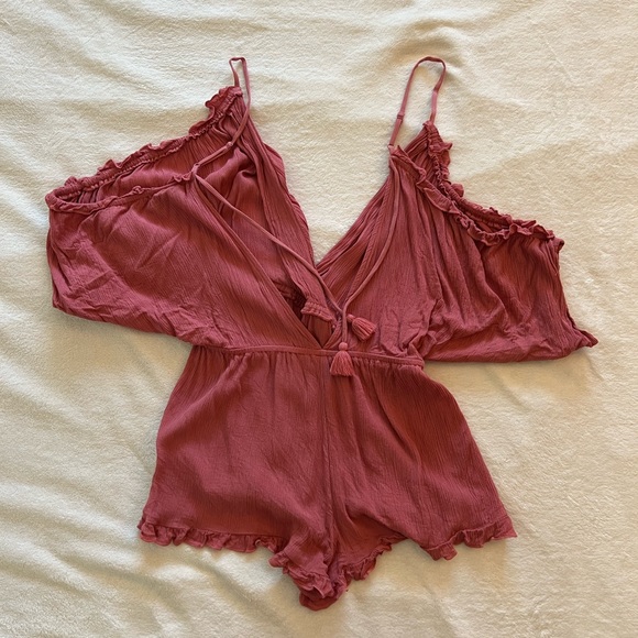 Topshop Pink Open Back Romper - Picture 2 of 4